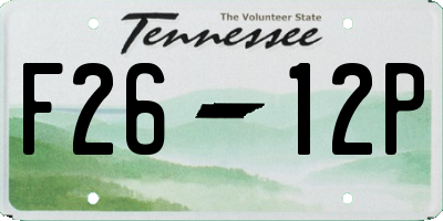 TN license plate F2612P