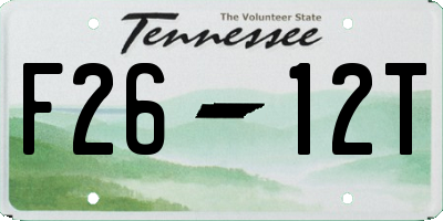 TN license plate F2612T