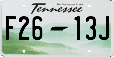 TN license plate F2613J