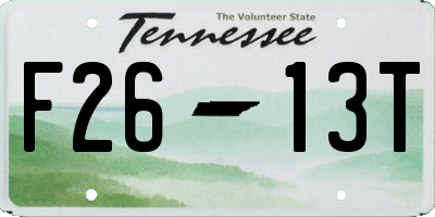 TN license plate F2613T