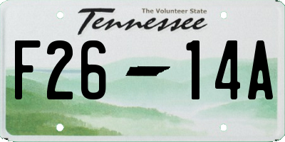 TN license plate F2614A