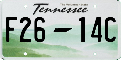 TN license plate F2614C