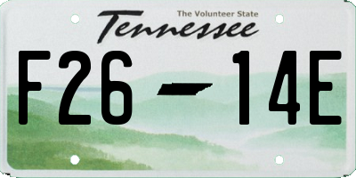 TN license plate F2614E
