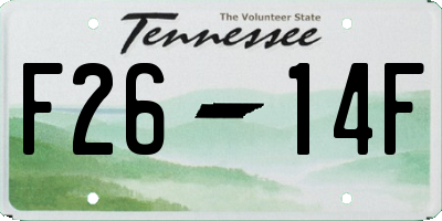 TN license plate F2614F