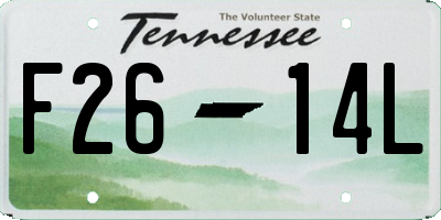 TN license plate F2614L