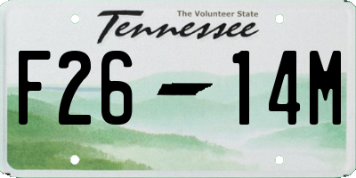 TN license plate F2614M