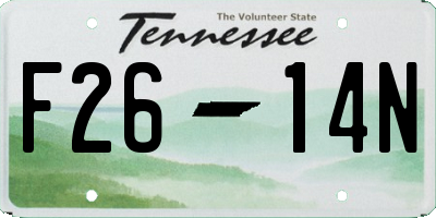 TN license plate F2614N