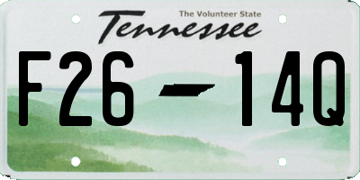 TN license plate F2614Q