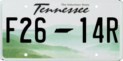 TN license plate F2614R