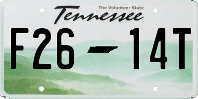 TN license plate F2614T