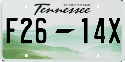 TN license plate F2614X
