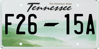 TN license plate F2615A