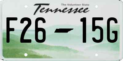 TN license plate F2615G