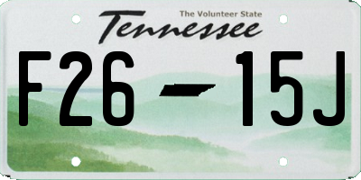 TN license plate F2615J
