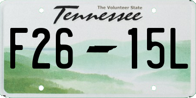 TN license plate F2615L
