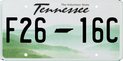 TN license plate F2616C