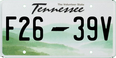 TN license plate F2639V