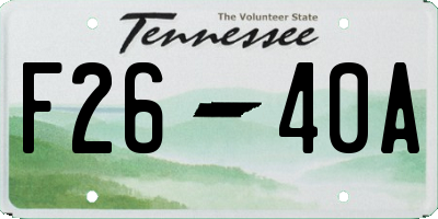 TN license plate F2640A