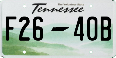 TN license plate F2640B