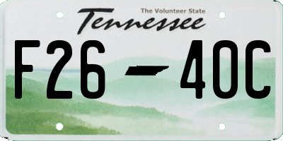 TN license plate F2640C