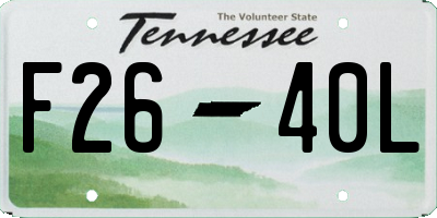 TN license plate F2640L