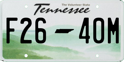 TN license plate F2640M