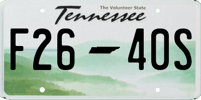 TN license plate F2640S