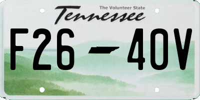 TN license plate F2640V