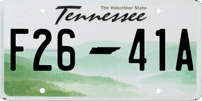 TN license plate F2641A