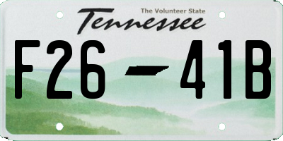 TN license plate F2641B