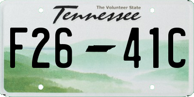 TN license plate F2641C