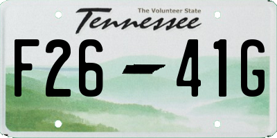 TN license plate F2641G