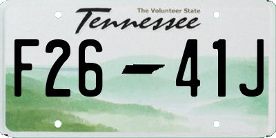 TN license plate F2641J