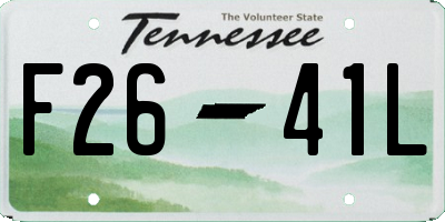 TN license plate F2641L