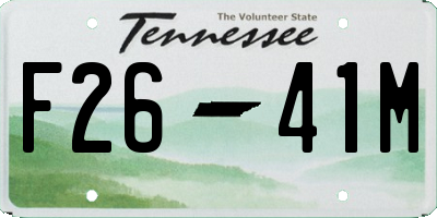 TN license plate F2641M