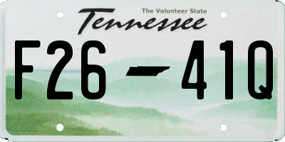 TN license plate F2641Q