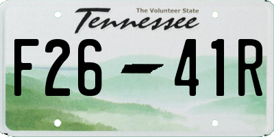 TN license plate F2641R