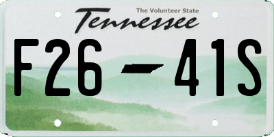 TN license plate F2641S