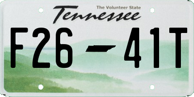 TN license plate F2641T