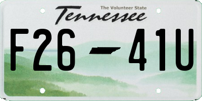 TN license plate F2641U