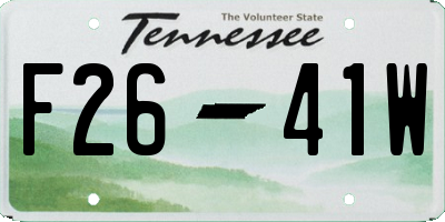 TN license plate F2641W