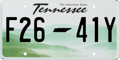 TN license plate F2641Y