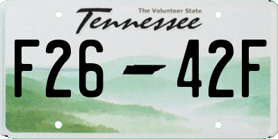 TN license plate F2642F