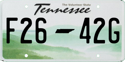 TN license plate F2642G