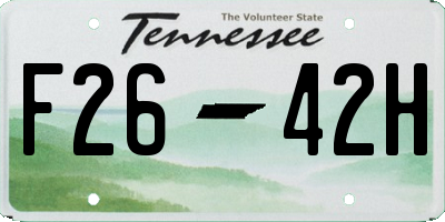 TN license plate F2642H