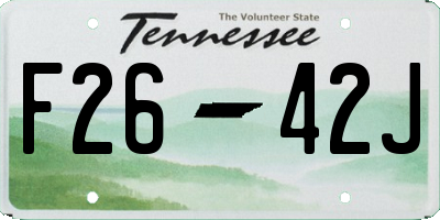 TN license plate F2642J