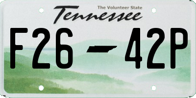 TN license plate F2642P