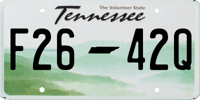 TN license plate F2642Q