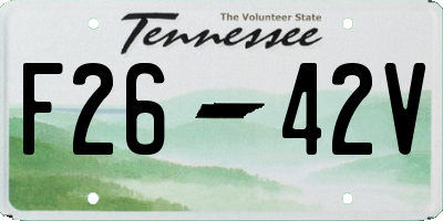 TN license plate F2642V