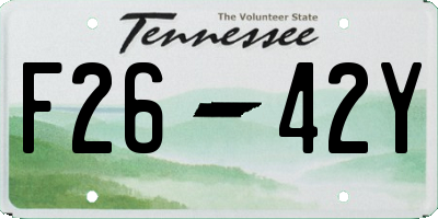 TN license plate F2642Y